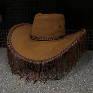 Cowboyhatt - Brun cowboyhatt med fransar från shein, aldrig använd!!