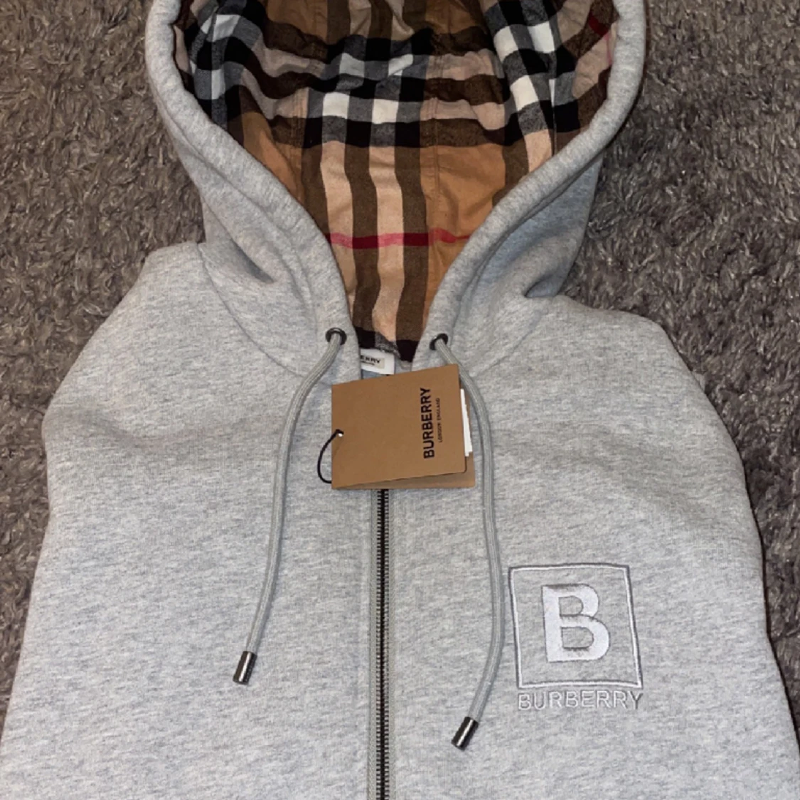 Burberry zip hoddie 