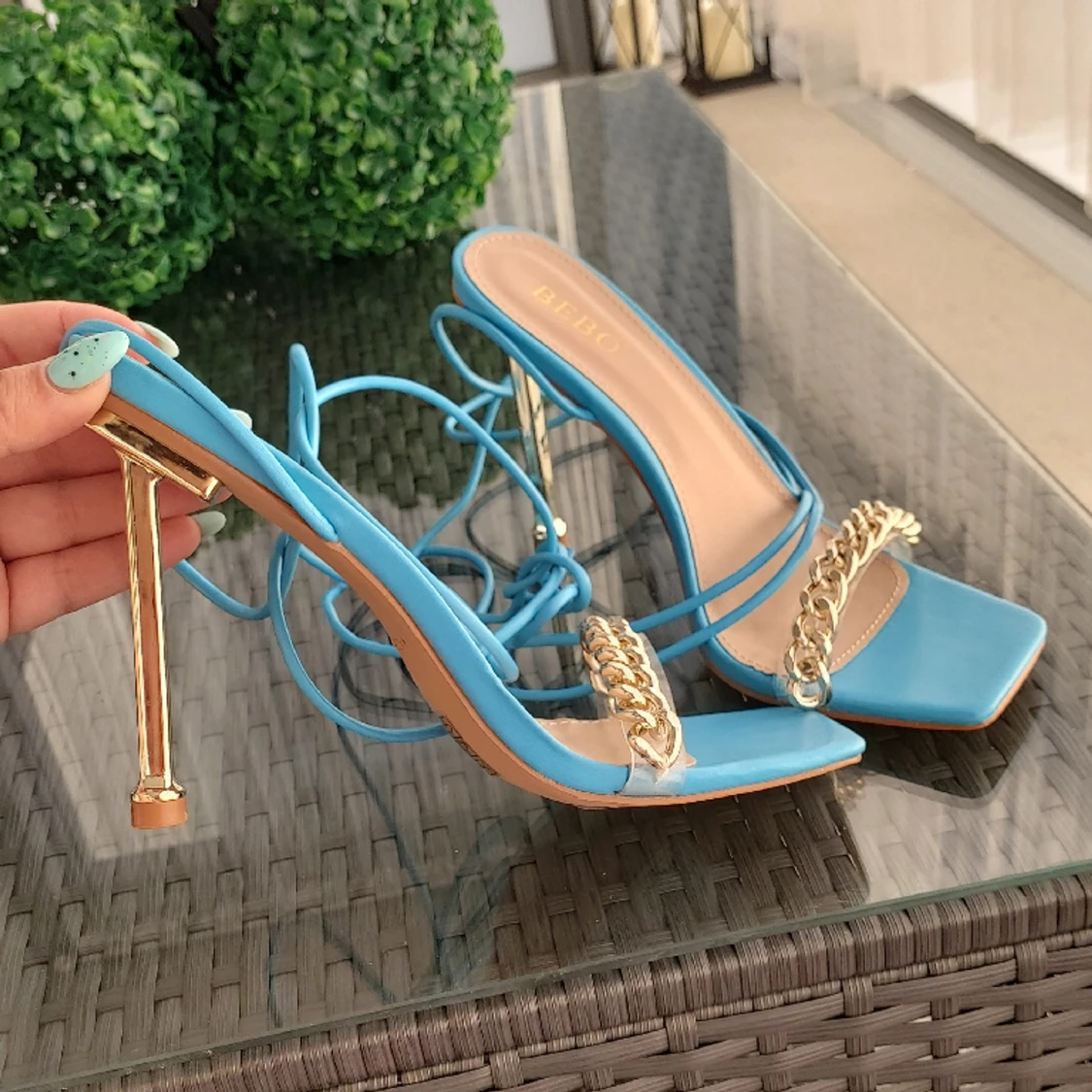 Baby blue sandals 38
