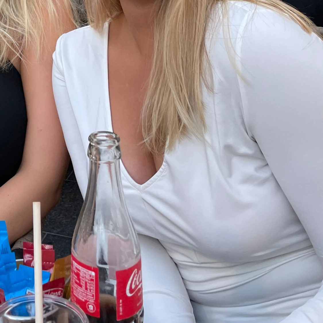 Vit tight klänning - 90