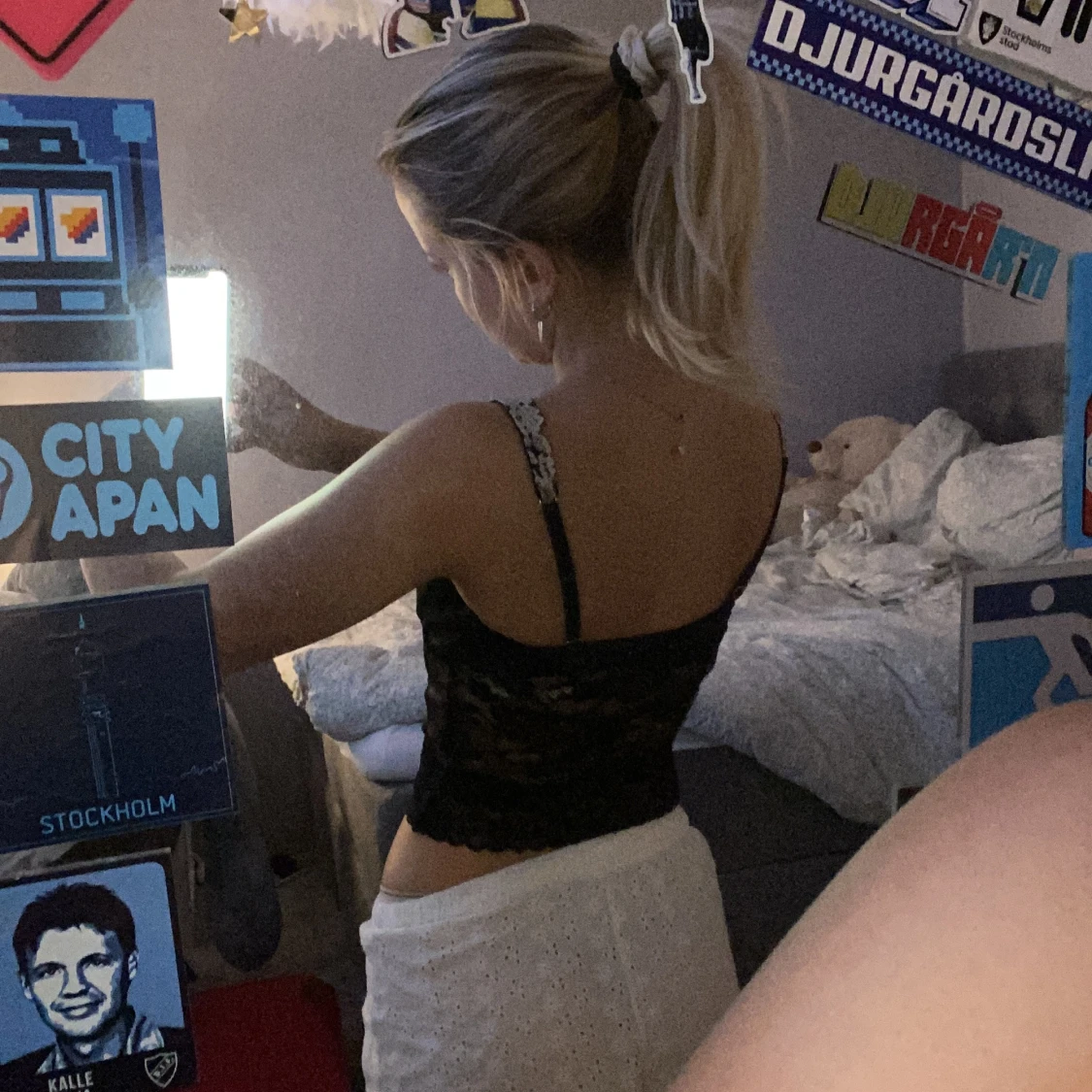 Svart spets tubtopp - 92