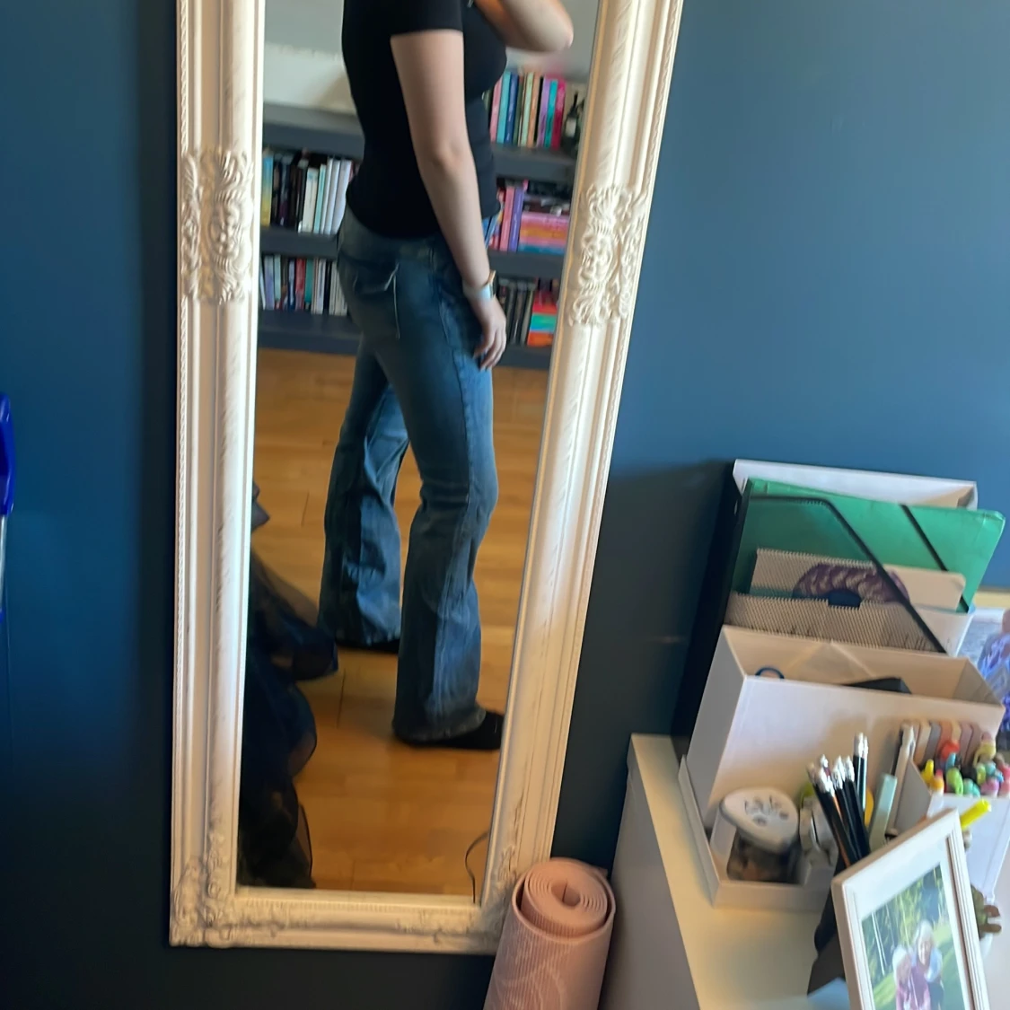 Lågmidjade bootcut jeans - 92