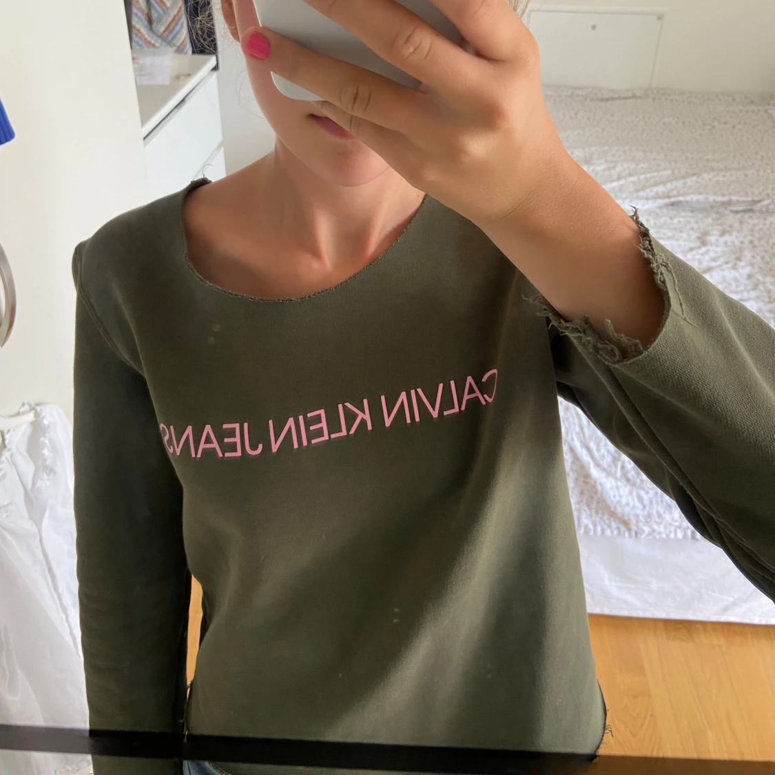 Olivgrön långärmad tröja från Calvin Klein - 90