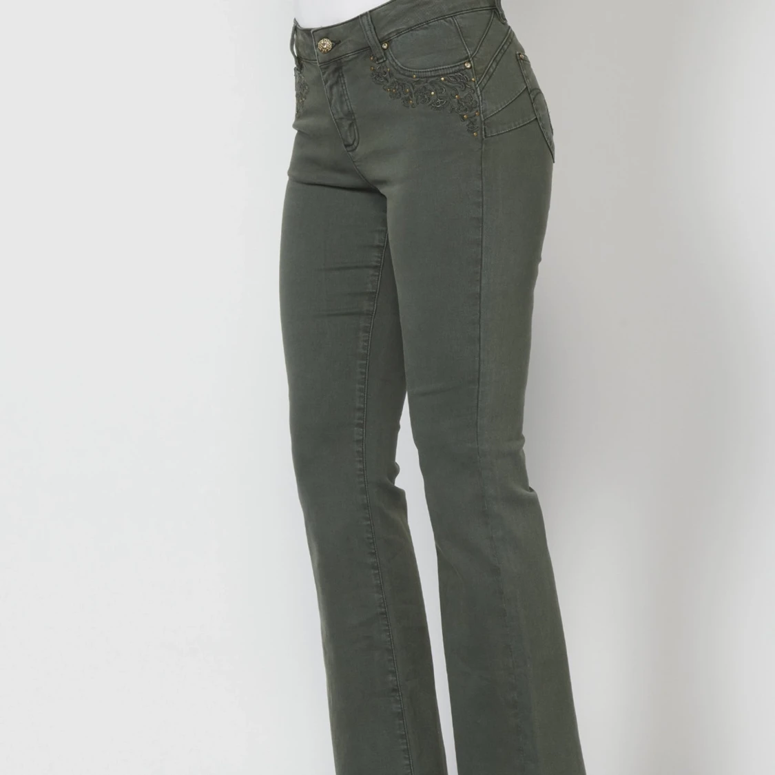 Gröna bootcut byxor  - 90