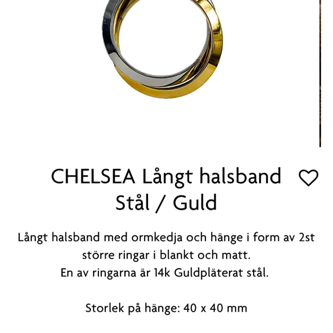 Långt halsband i stål/guld - 91