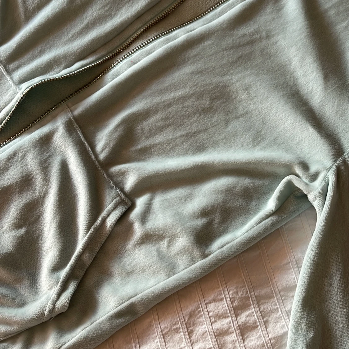 Blå zip Hoodie  - 91