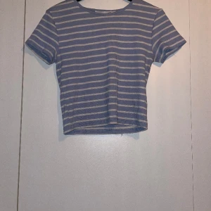 T-shirt - Vit blå randig har använt typ 3 gånger magtröja