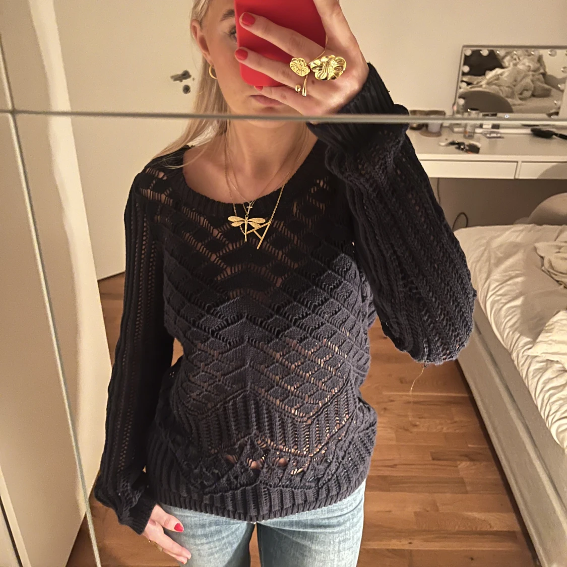 Nät stickad tröja
