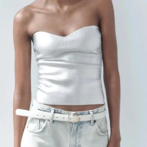 Silver tubetop - Silvrig Tubetop från zara, använd 1 gång!
