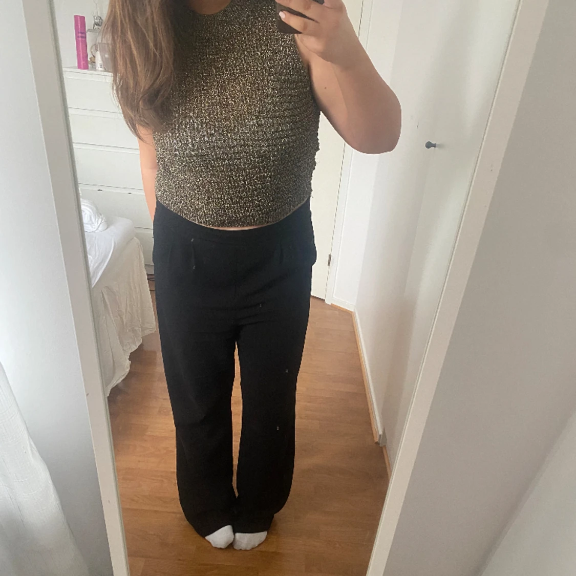 Glitterstickad linne  - 90