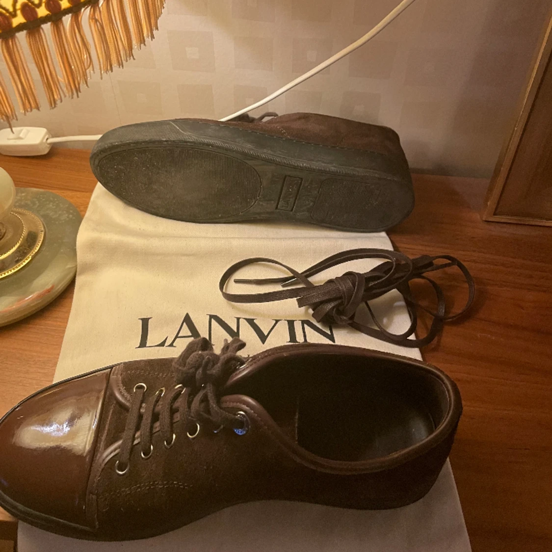 Bruna/ vinröda lanvins captoe  - 91