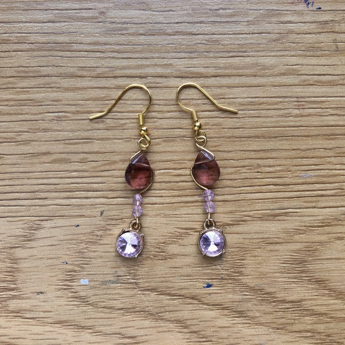 Rosa/guld örhängen - 90