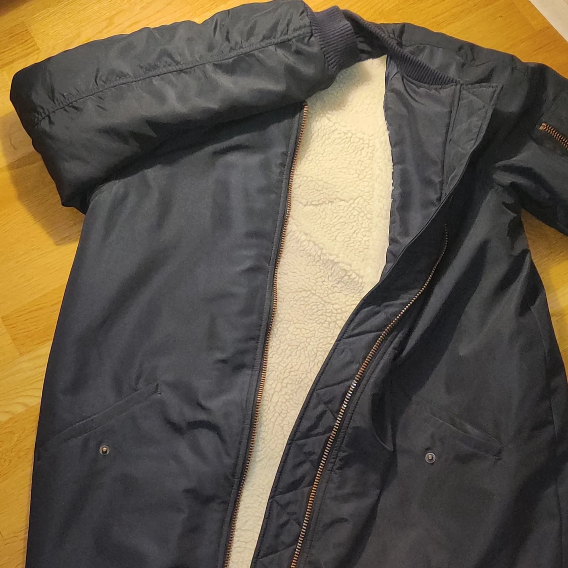 Lång fodrad vinter bomber jacka