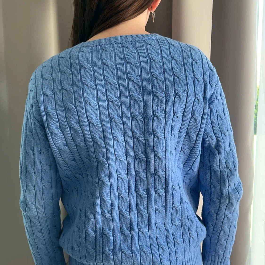 Blå stickad Ralph lauren tröja - 90