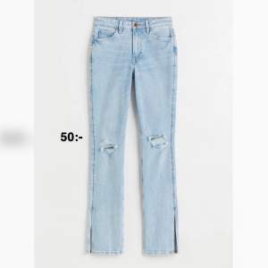 Utsvänga jeans med slits från h&m. Knappt använda