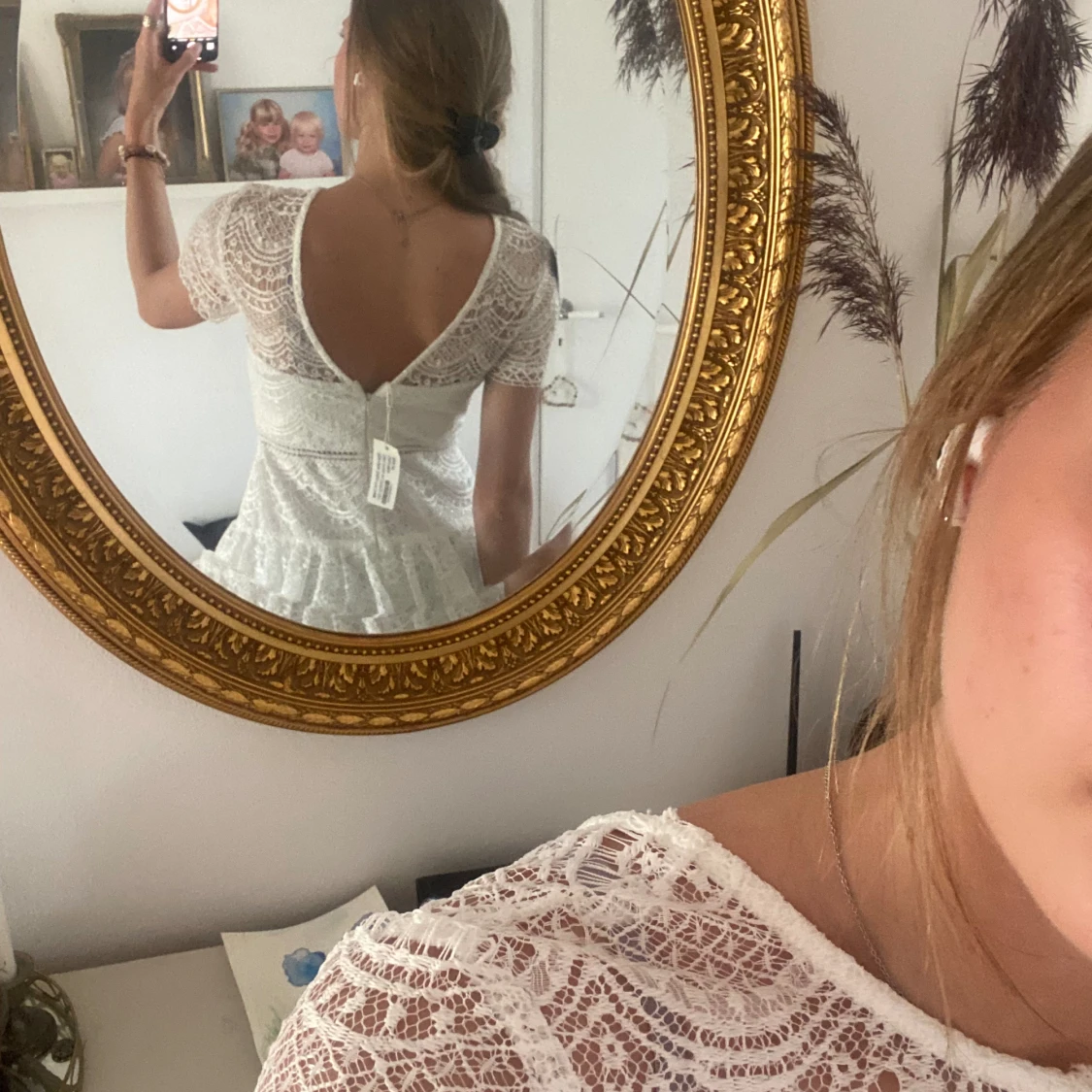 Vit spets klänning - 91