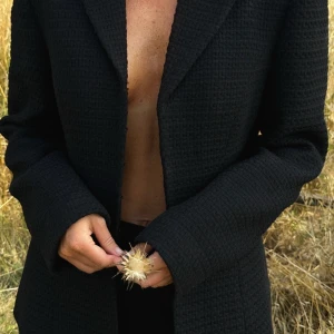 Kavaj från nakd - Svart kavaj i vävt material, tweed. Från kollektionen med josefin hj. Länk till hemsidan nedan för mer bilder hur den ser ut.  https://www.na-kd.com/sv/produkter/tweed-blazer-black-1708-000239-0002 Köpt för 799kr och aldrig använd. 
