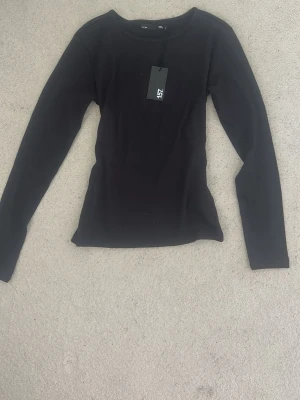 Svart långärmad topp - En enkel och stilren svart långärmad topp med rund hals. Toppen är tillverkad i ett mjukt material som passar perfekt till olika outfits. Perfekt basplagg för garderoben.