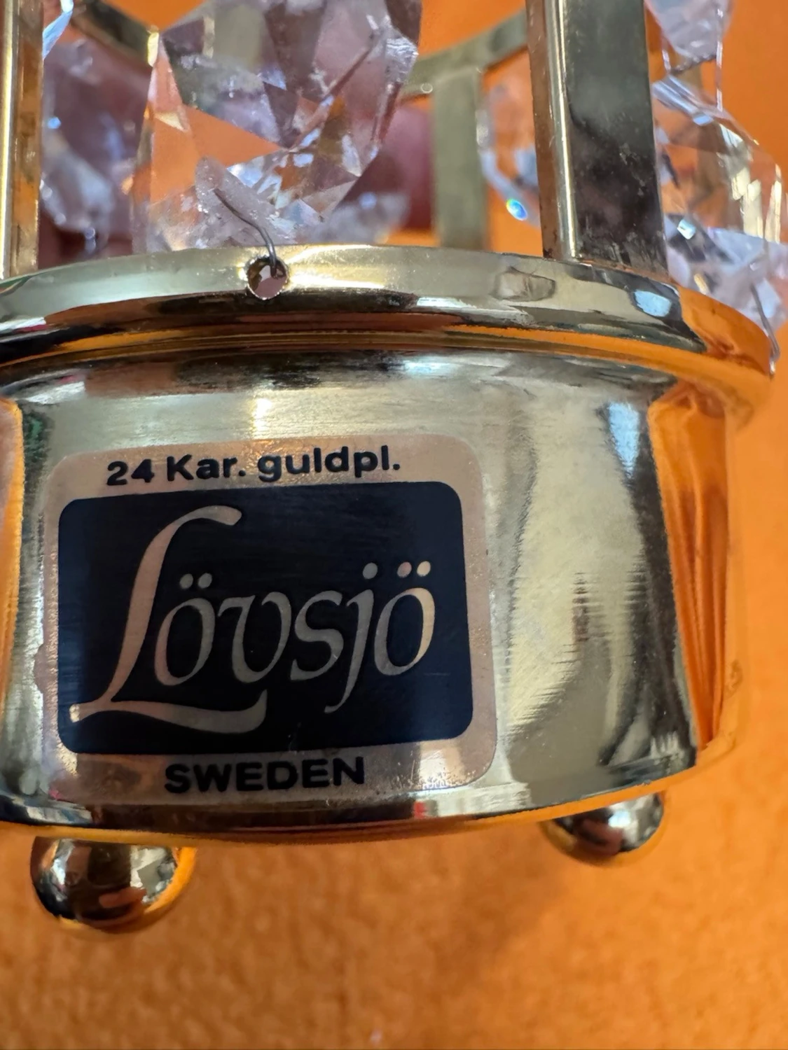 Ljuslykta Lövsjö guld och kristall - 1