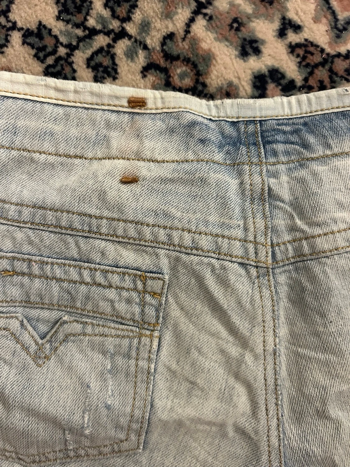 Lågmidjade jeansshorts  - 3