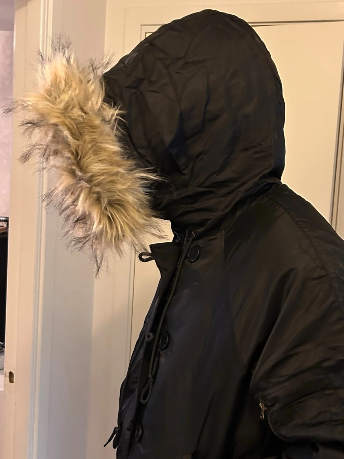 Nylon Bomber Fur Jacket - 3