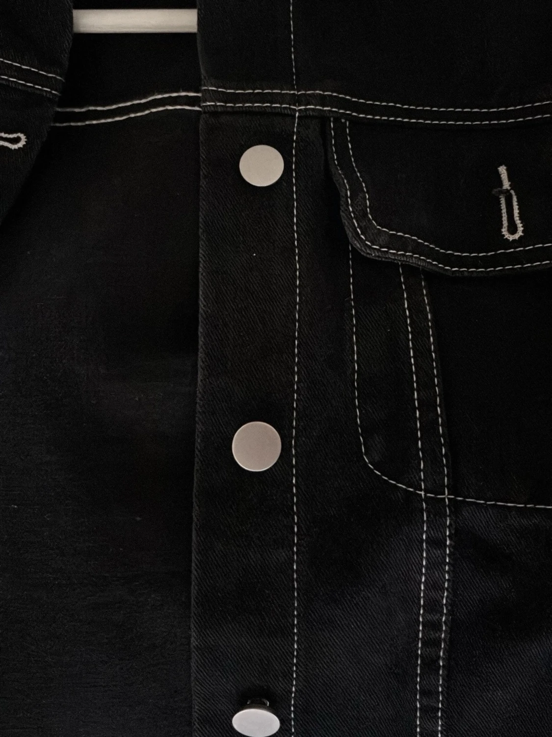 Svart croppad jeansjacka  - 4