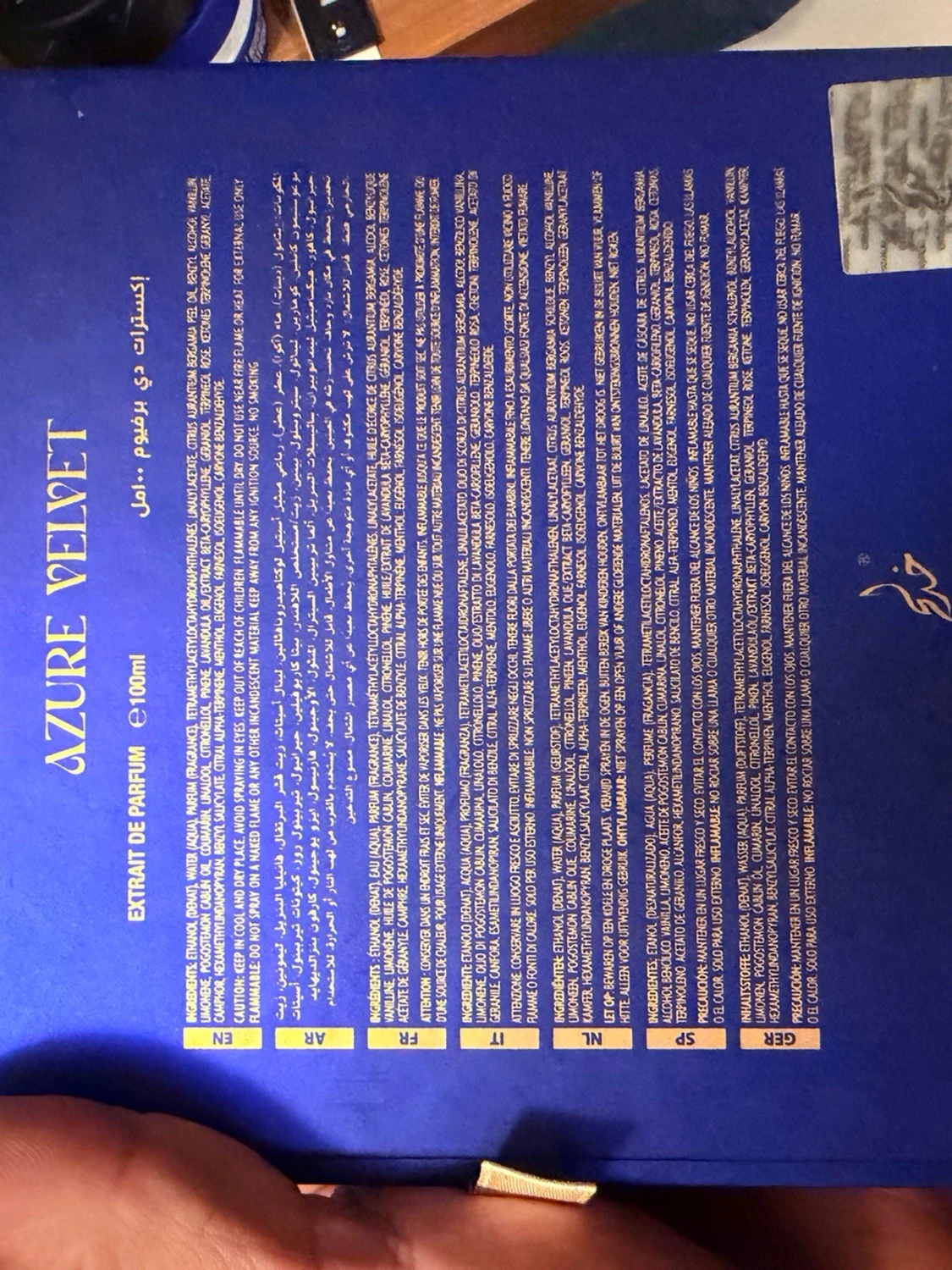 Azure Velvet Extrait de Parfum 100ml