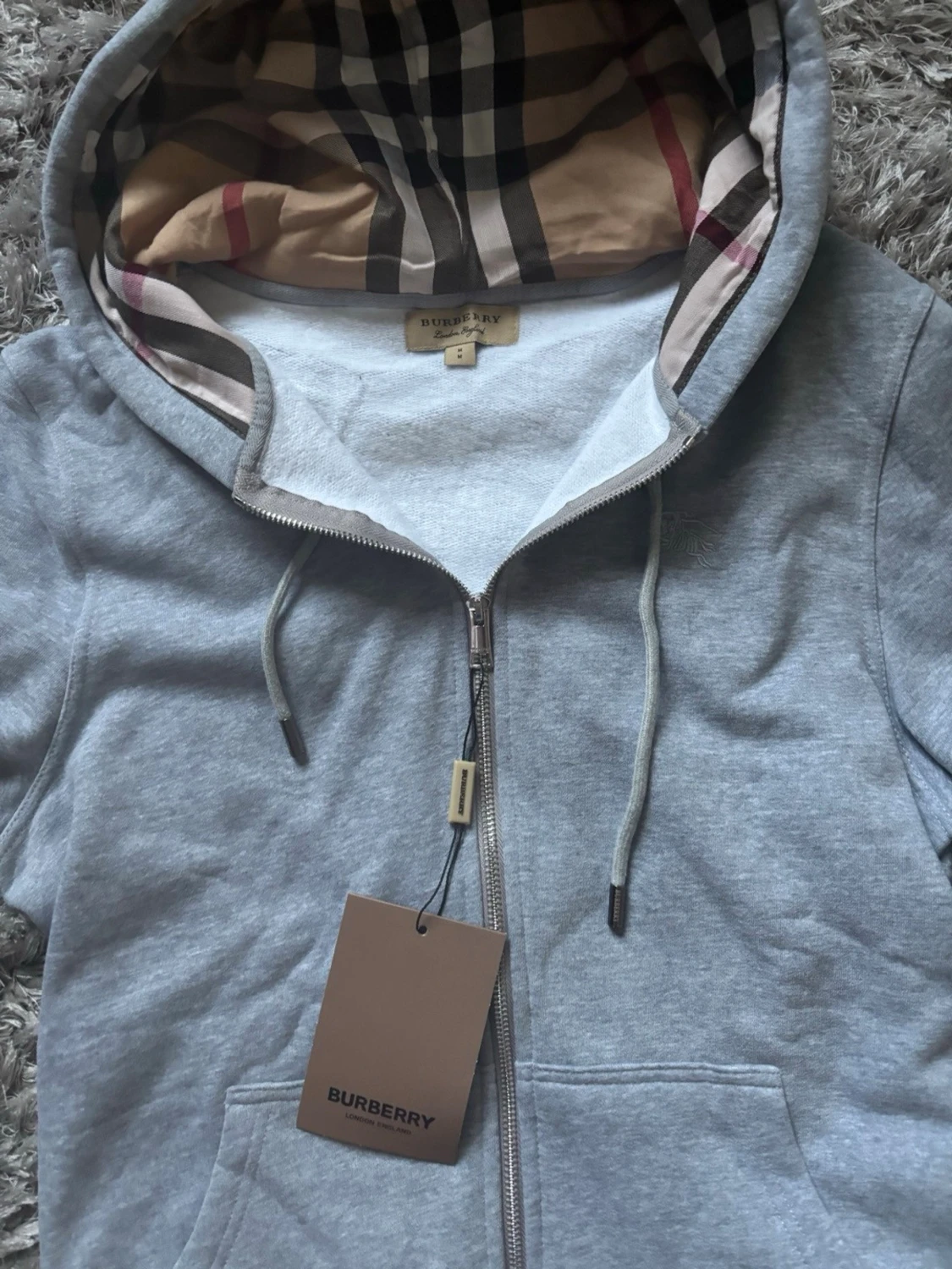 Grå zip hoodie från Burberry - 1