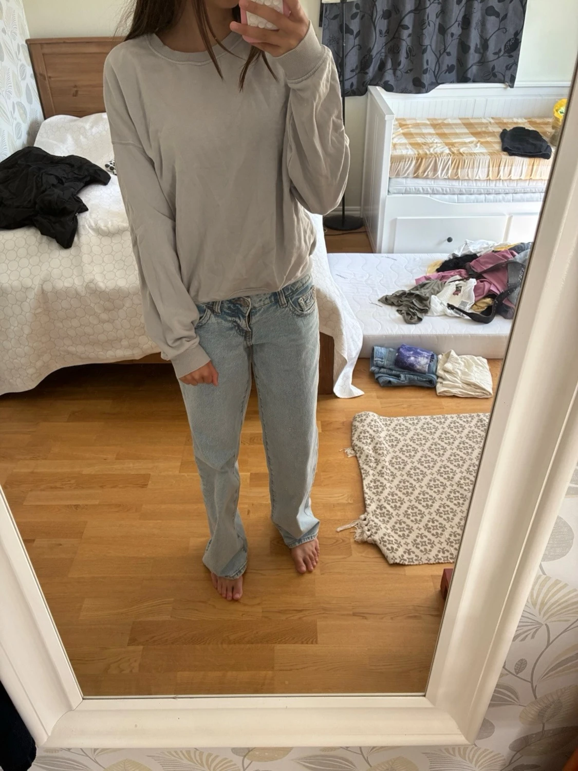 Ljusgrå basic sweatshirt - 3