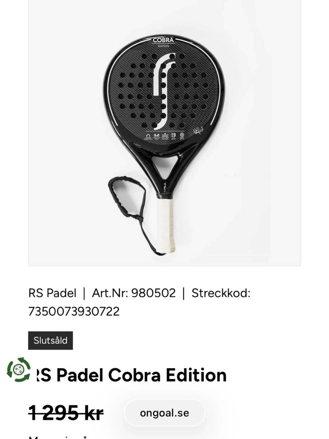 RS Padel Cobra Edition padelracket - 1