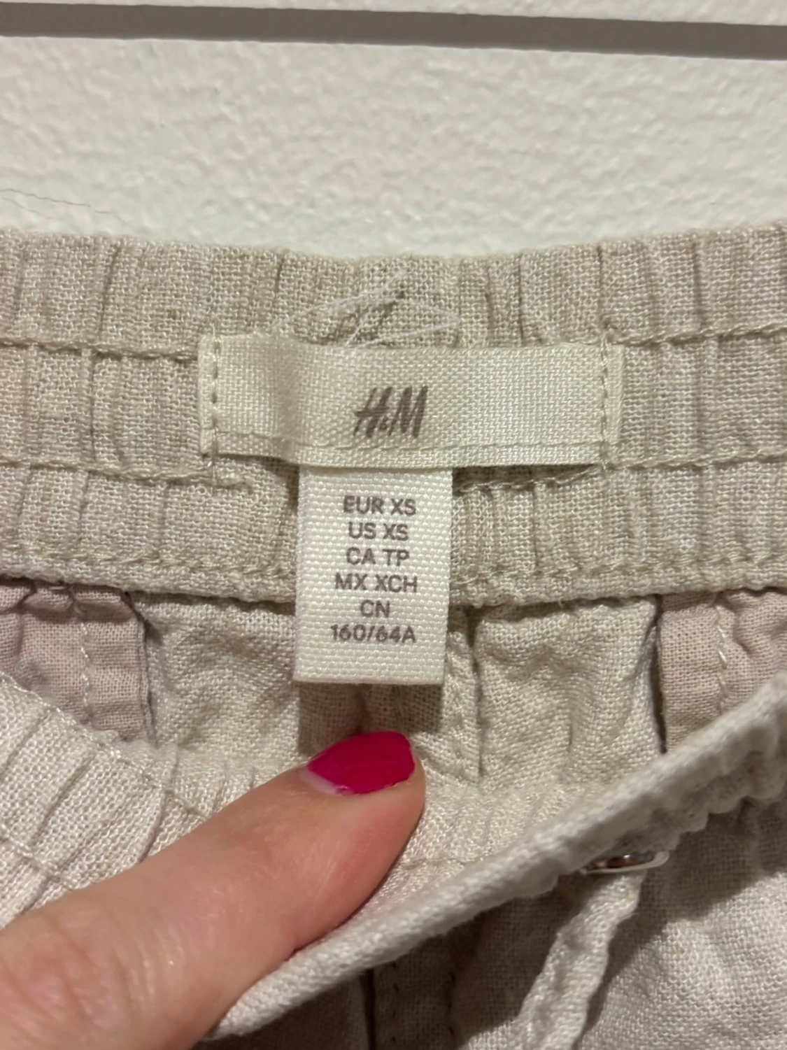 Beige linneshorts från HM - 2