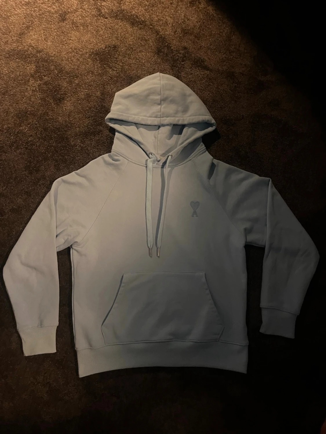 Ljusblå Ami Paris hoodie  - 1