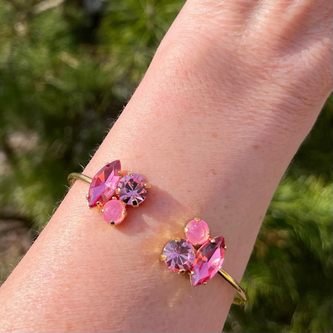 Armband Bangle Mixed sized Rosa - 3