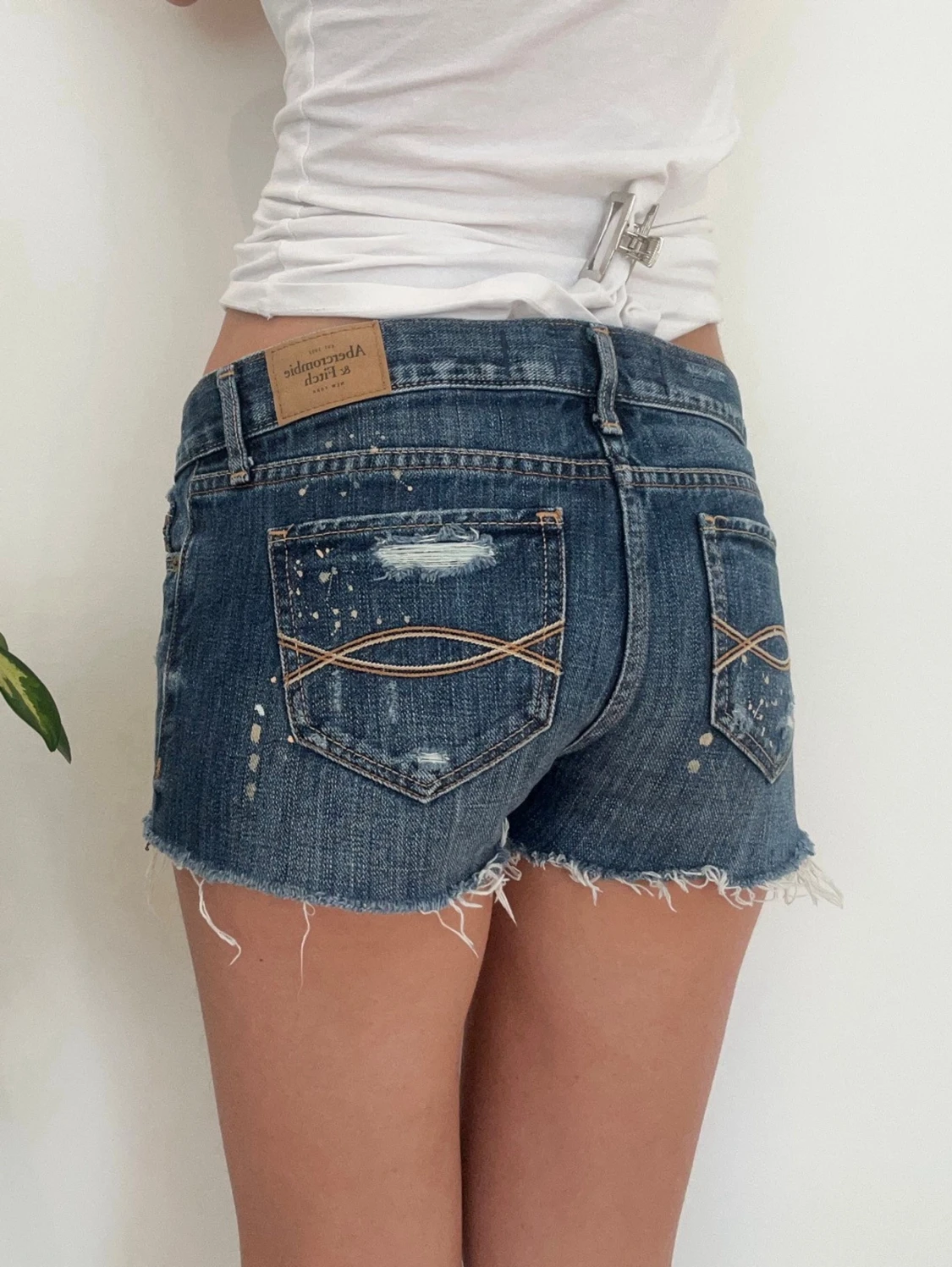 Abercrombie & fitch lågmidjade jeansshorts  - 1