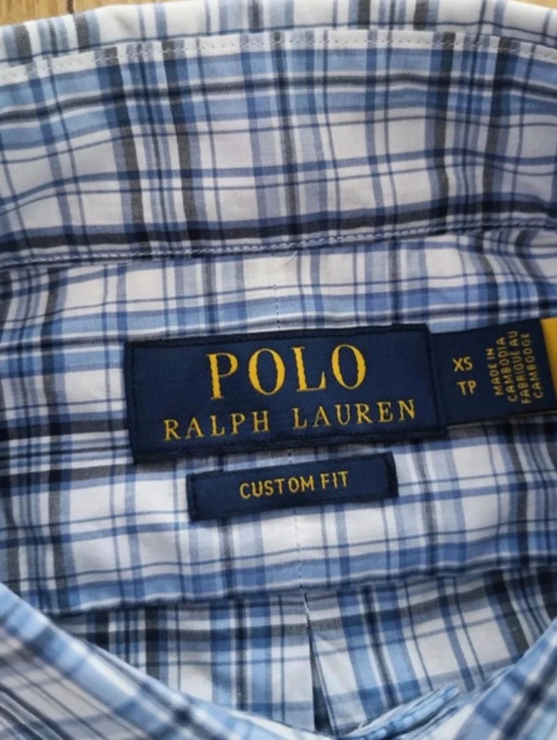 Blå rutig Ralph Lauren skjorta  - 4