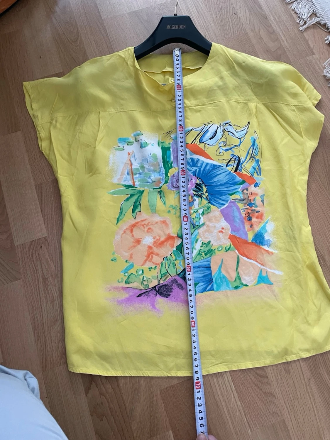 Gul tuzzi  blus med färgglatt tryck - 3