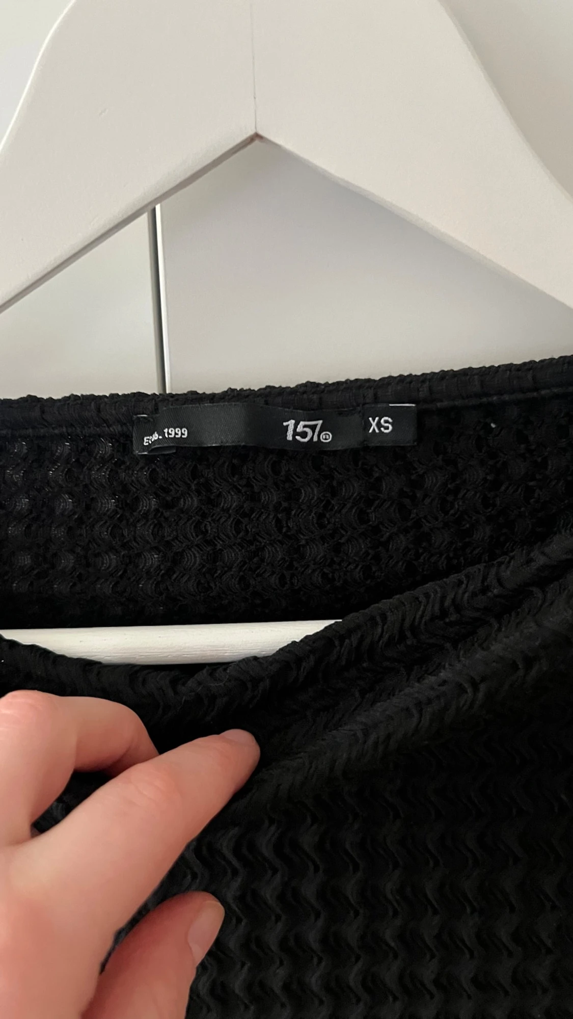 Svart ribbad långärmad topp - 3