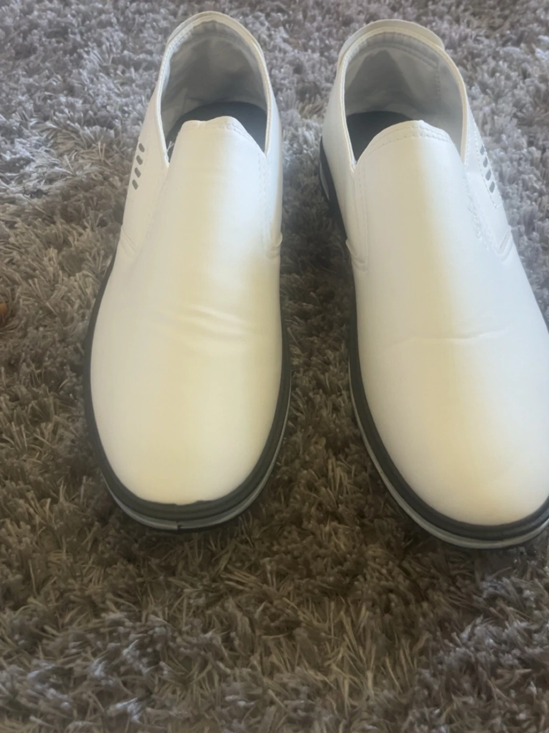 Vita loafers med svart sula - 2
