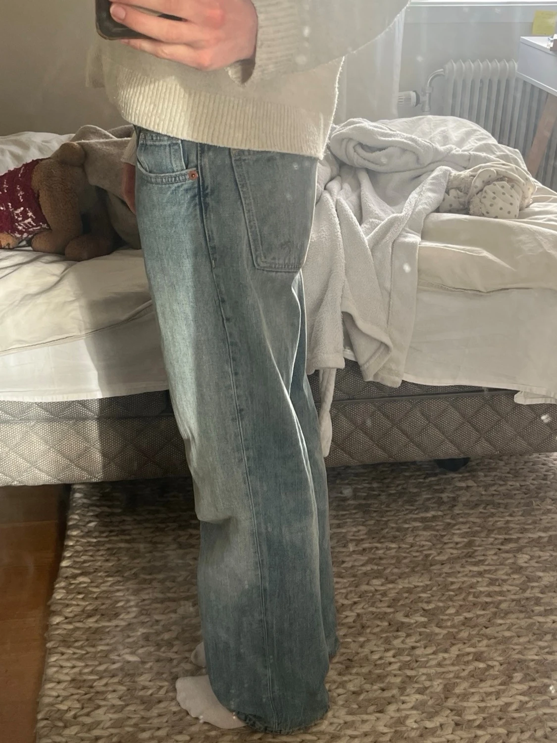 ZARA Ljusblå loose fit jeans - 1