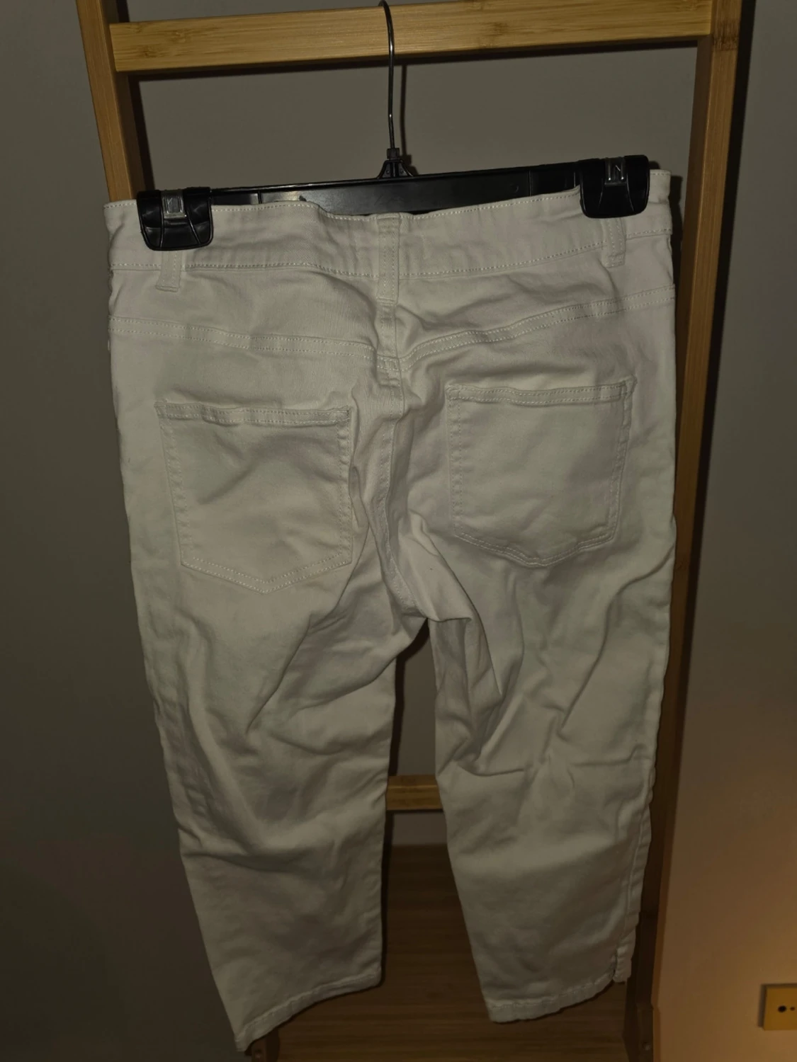 Vita raka jeans med låg midja - 2