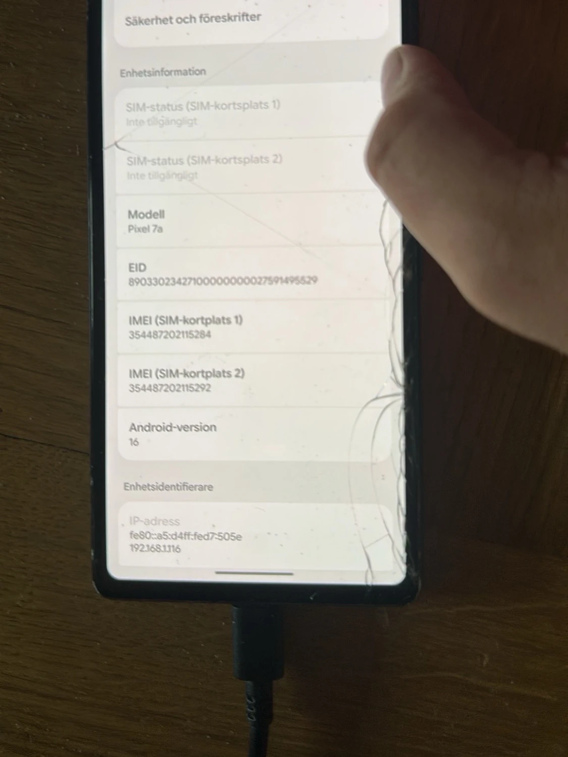 Google Pixel 7a svart Android-mobil - 4