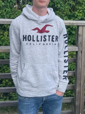 Hollister hoodie - Utmärkt skick Borttagna snören för att få en cleanare look Normalstor L, modellen är 180cm lång Kom gärna med prisförslag och fråga gärna om du tänker på något