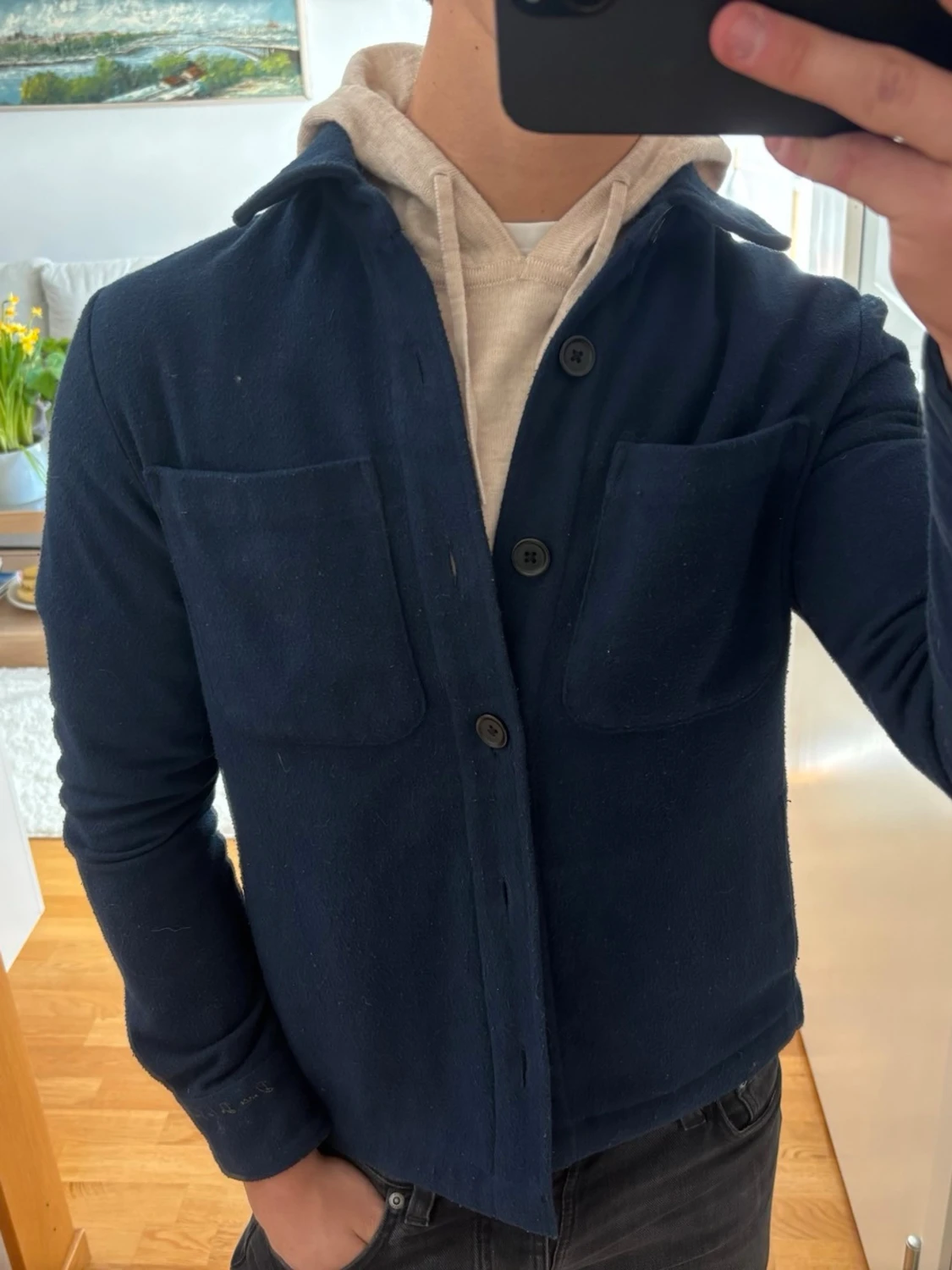 Mörkblå overshirt 