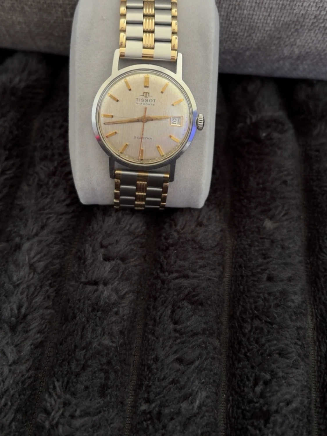 Vintage Tissot Seastar herrklocka – tvåton rostfritt stål med datum - 1