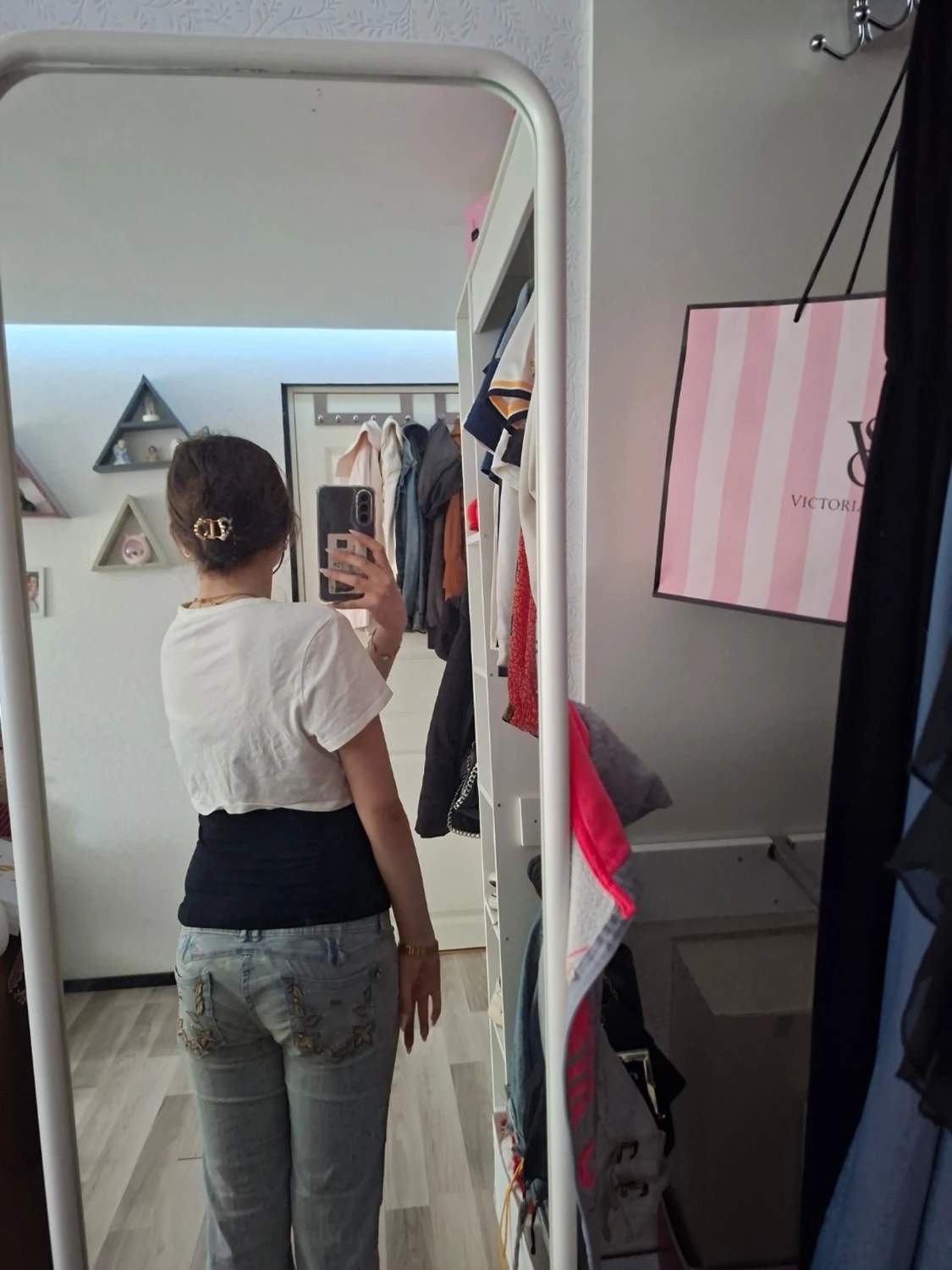 Vit croppad t-shirt med kort ärm - 1