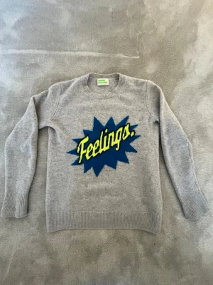 From future tröja  - Cool grå stickad tröja från From future med ett blått tryck på framsidan, tröjan är i 100 procent kashmir och super fint skick och storlek xs.  Pris kan även diskuteras 💙💛💚