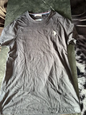 Svart t-shirt från US Polo Assn - Snygg svart t-shirt från US Polo Assn med klassisk logga broderad på bröstet. Modellen är enkel med rund hals och korta ärmar, perfekt till vardags. Tillverkad i mjuk bomull för skön känsla hela dagen.