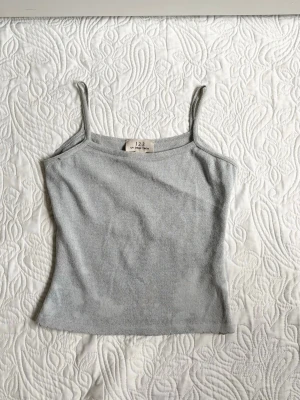 vintage glittrigt ljus grått linne - storlek xs