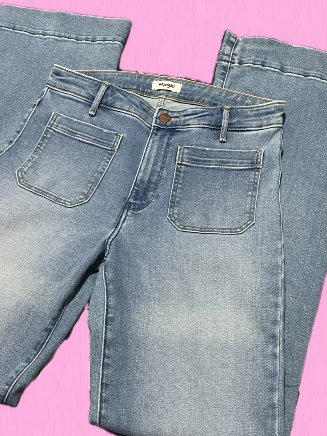 Wrangler ljusblå raka jeans W28 L32 - 2