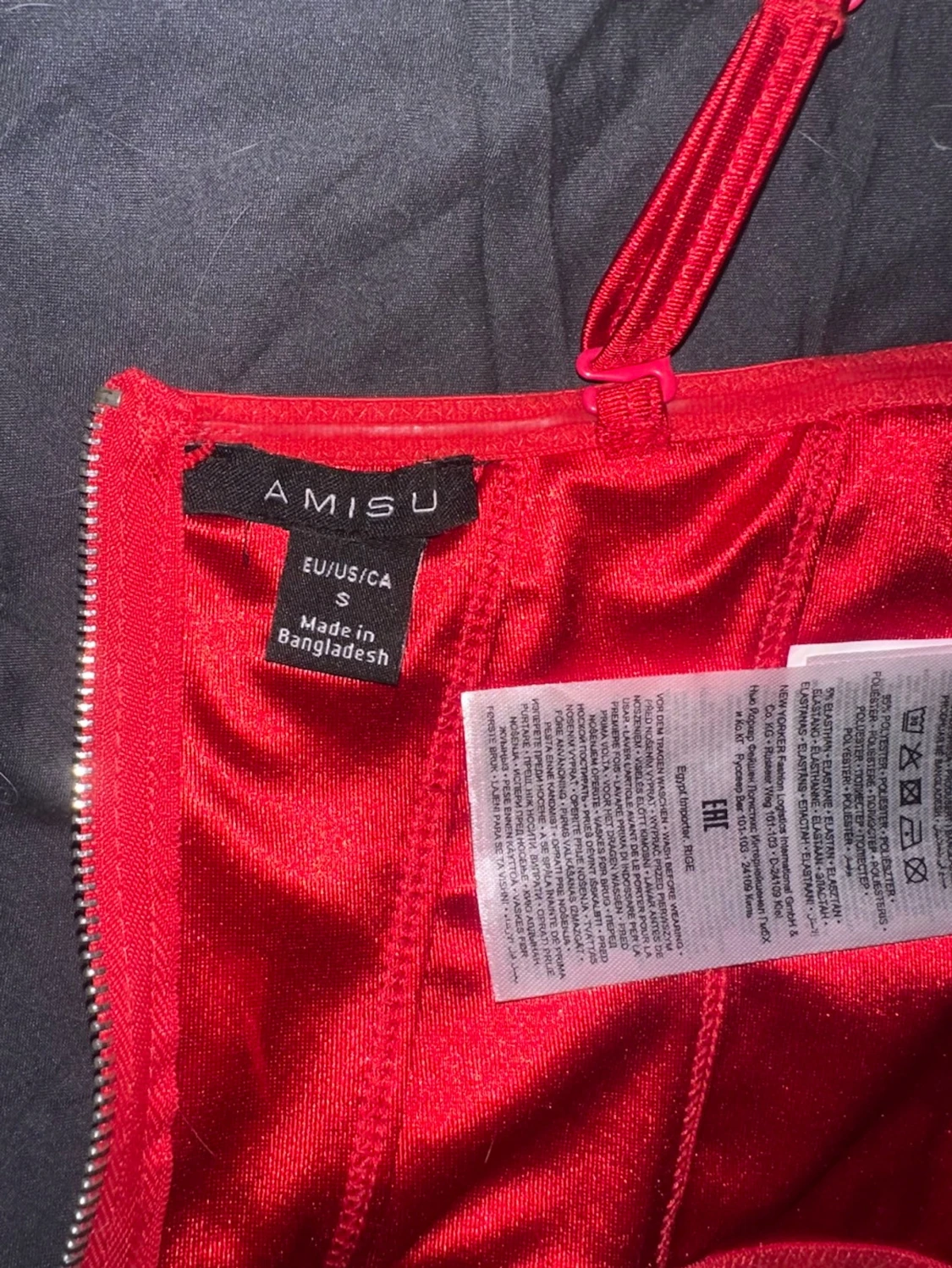 Röd korsettopp med dragkedja - 3